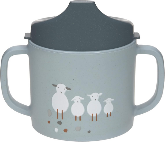 LÄSSIG Sippy Cup Tiny Farmer Sheep csőrös itatópohár 150 ml 6 hónap+
