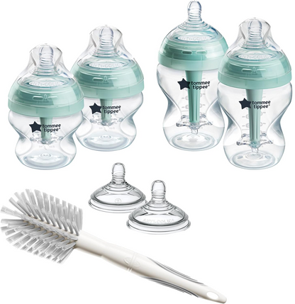 TOMMEE TIPPEE zestaw startowy advanced anti-colic 0+ butelki antykolkowe, smoczki i szczotka do czyszczenia