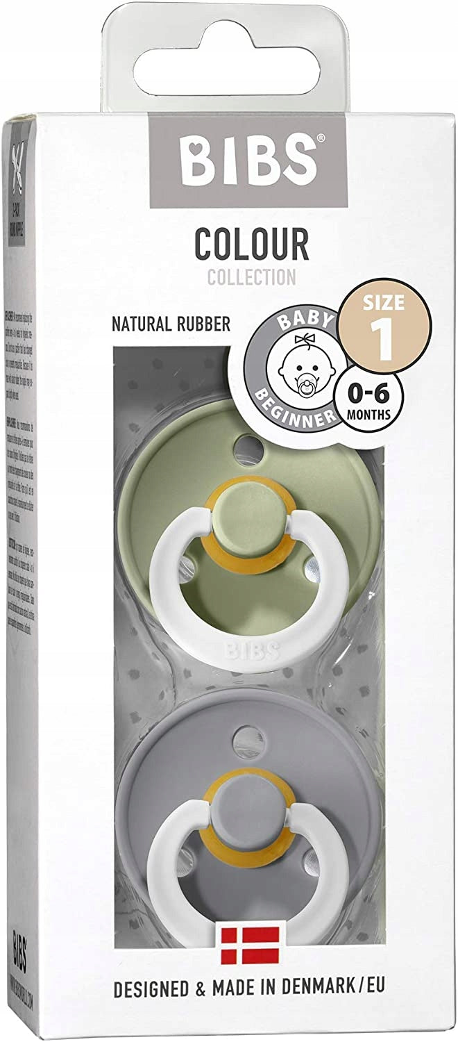 BIBS Colour Glow Natural Rubber Pacifier, Glow-in-the-Dark, 0-6m