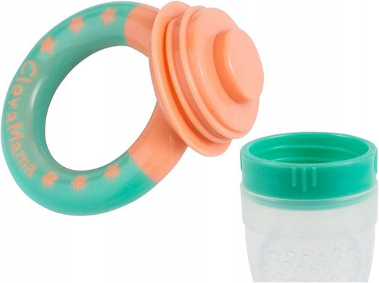 CLEVAMAMA Clevafeed massaggiagengive dosatore di frutta per bambini 6 mesi+ 1 tettarella