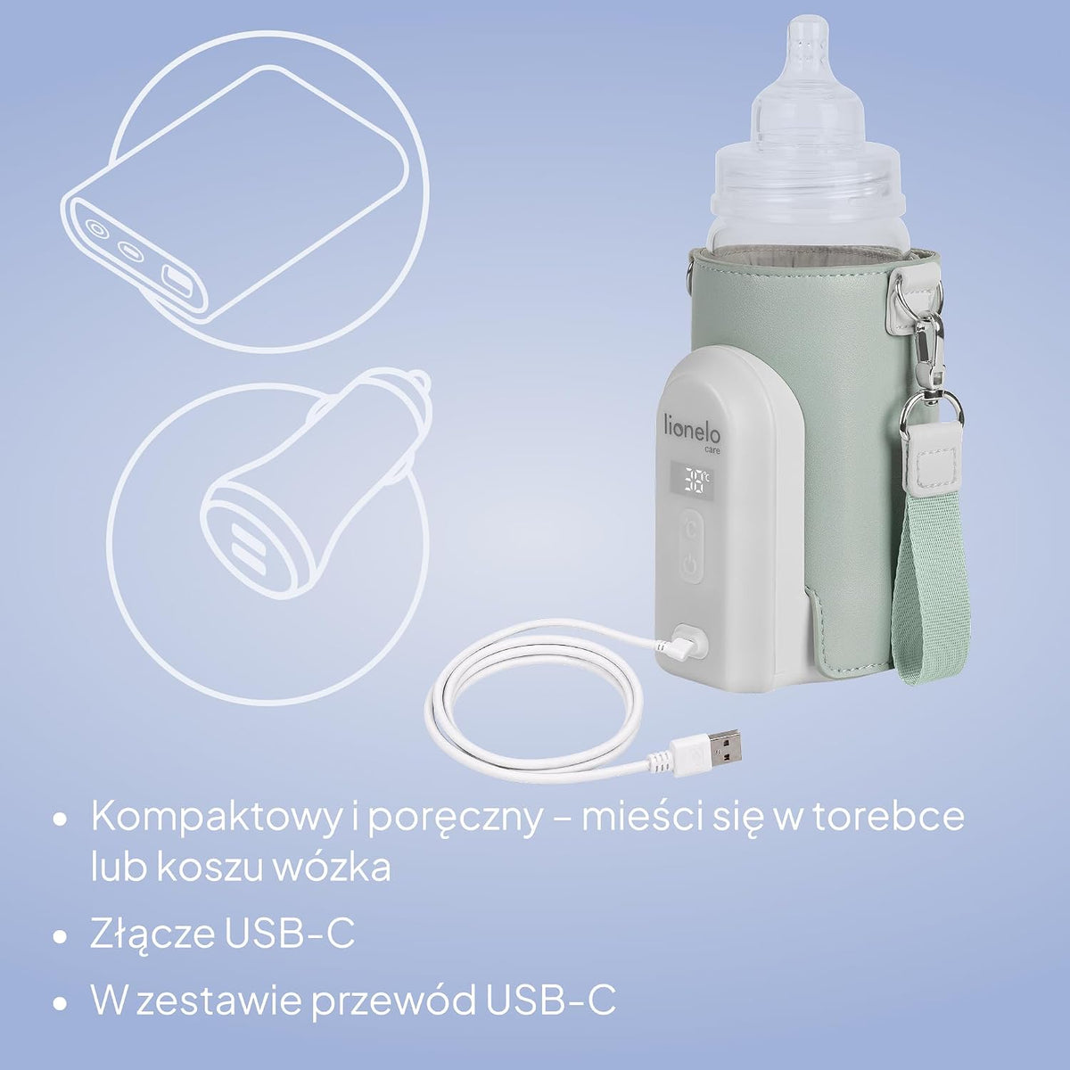 LIONELO Thermup Go Evo przenośny podgrzewacz do butelek – zdjęcie produktu 7