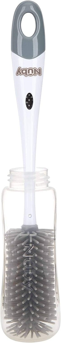 NUBY 2in1 spazzola per la pulizia di tettarelle e biberon 30 cm + supporto