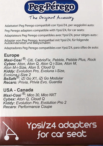 PEG-PEREGO adaptery wózek YPSI/Z4 fotele w opisie – czarne adaptery do fotelików samochodowych Peg Perego