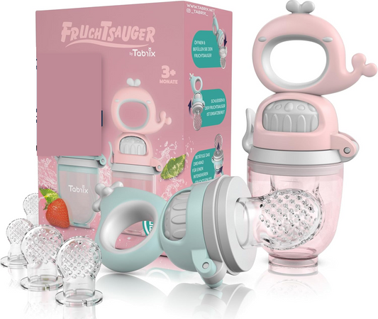 TABRIX massaggiagengive dosatore di frutta per bambini 3 mesi+ 2 pezzi 6 beccucci