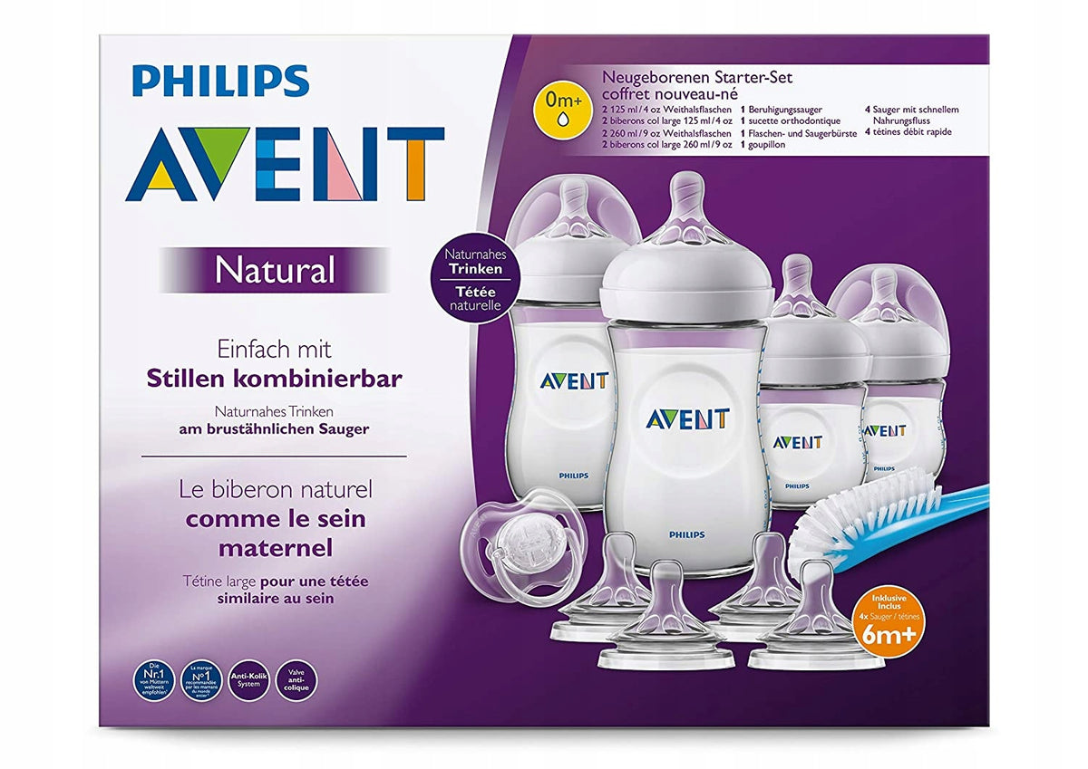 PHILIPS AVENT-set met flessen, 8 spenen en borstel 1