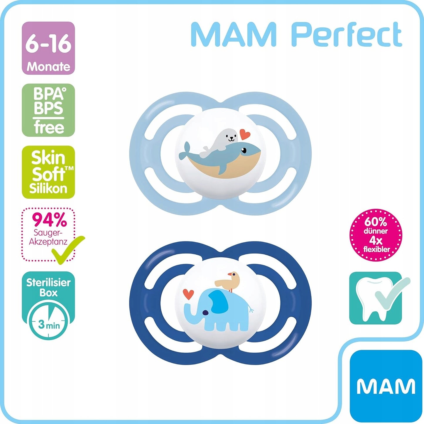 MAM Perfect smoczek x2 6-16msc + box – zdjęcie produktu 2