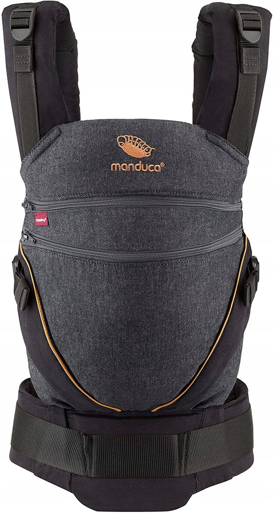MANDUCA XT nosidełko klamrowe bawełna organiczna, nosidełko Manduca XT Cotton denim black/toffee