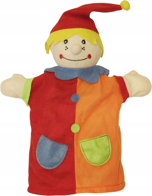 ROBA pluszowa pacynka do odgrywania ról KASPER 27 cm, kolorowa pacynka dla dzieci do teatru lalek