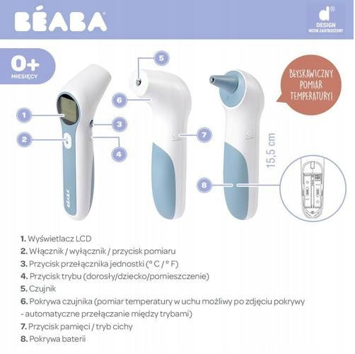 BEABA Thermospeed TERMOMETR BEZDOTYKOWY ekran LCD – zdjęcie produktu 7