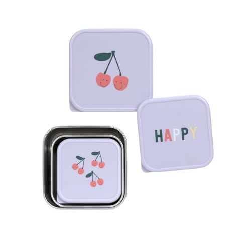 Lässig Happy Fruits contenitori in acciaio per snack 3 pezzi