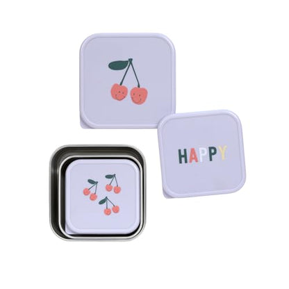 Lässig Happy Fruits contenitori in acciaio per snack 3 pezzi