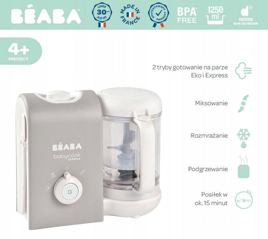 BEABA Babycook Express 4w1 parowar, mikser, rozmrażacz, podgrzewacz