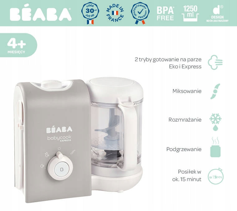 BEABA Babycook Express 4 in 1 vaporiera, frullatore, scongelatore, scaldavivande