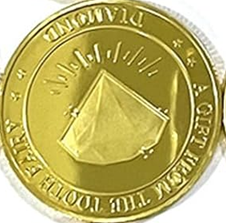 BRADOC Wróżka Zębuszka pozłacana metalowa moneta pod poduszkę 4 cm DIAMENT
