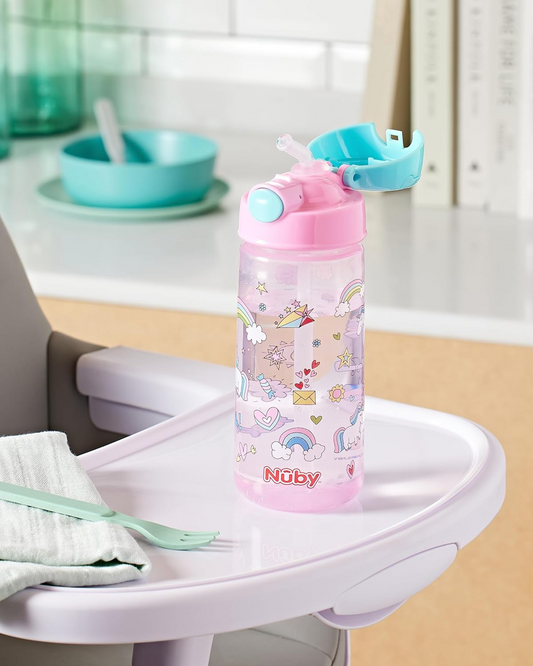 NUBY Szívószálas kulacs Tritanból, 4 hónap+ 540 ml