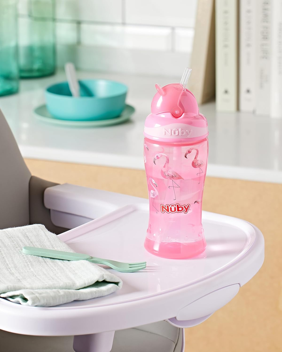 NUBY Flip-it Cup kubek niekapek ze słomką 12 m+ 360 ml – zdjęcie produktu 3