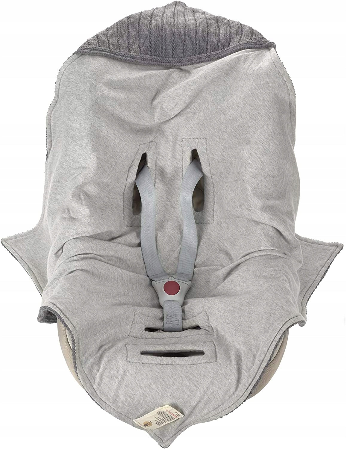 LASSIG manta tejida para portabebés con capucha GRIS