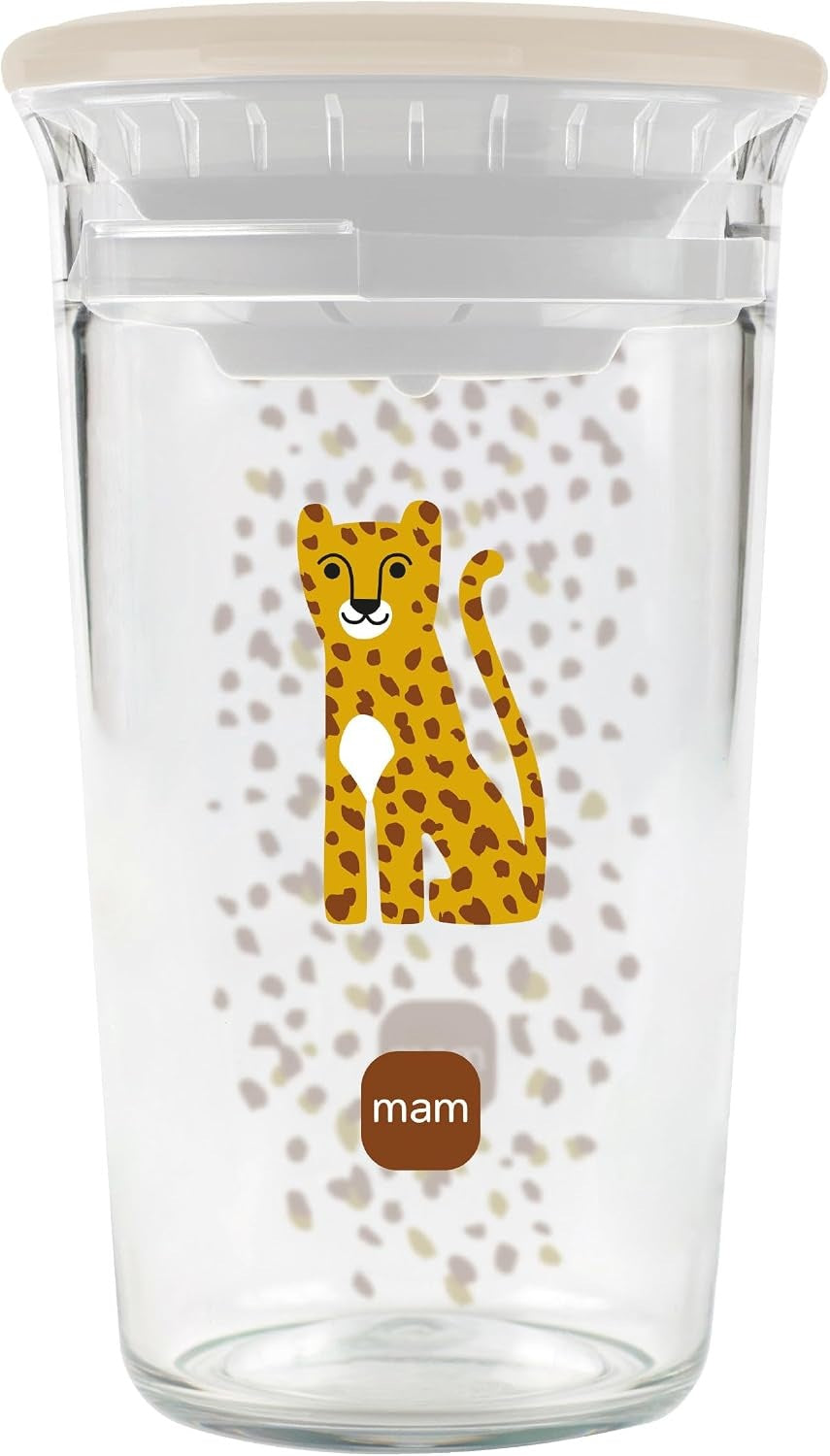 MAM Easy to Drink Cup bicchiere antigoccia con beccuccio 360° 290 ml 8 m+ LEOPARDO
