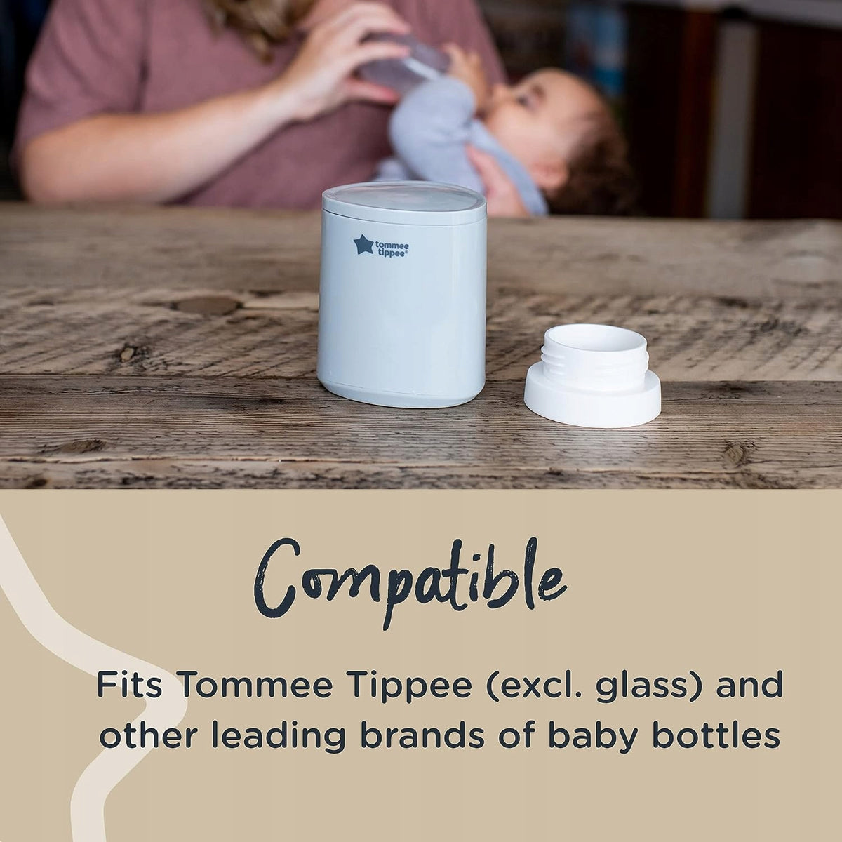 TOMMEE TIPPEE LetsGo podróżny podgrzewacz USB, kompatybilny z butelkami Tommee Tippee do karmienia w podróży