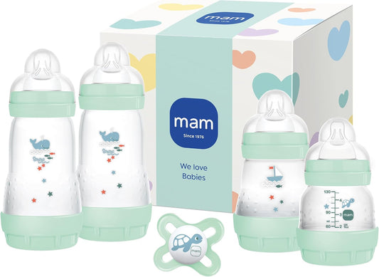 MAM Easy Start zestaw butelek dla noworodka Anti-Colic 5el. zestaw 4 butelek i smoczek uspokajający