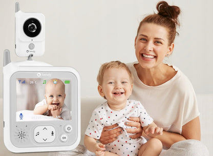 LIONELO Babyline 7.1digital electronic nanny 3.2"colour white and greymains-powered cameramains/battery power