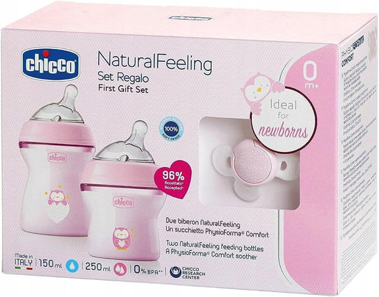 CHICCO σετ NaturalFeeling μπιμπερό 150 250 ml + θηλή 0+