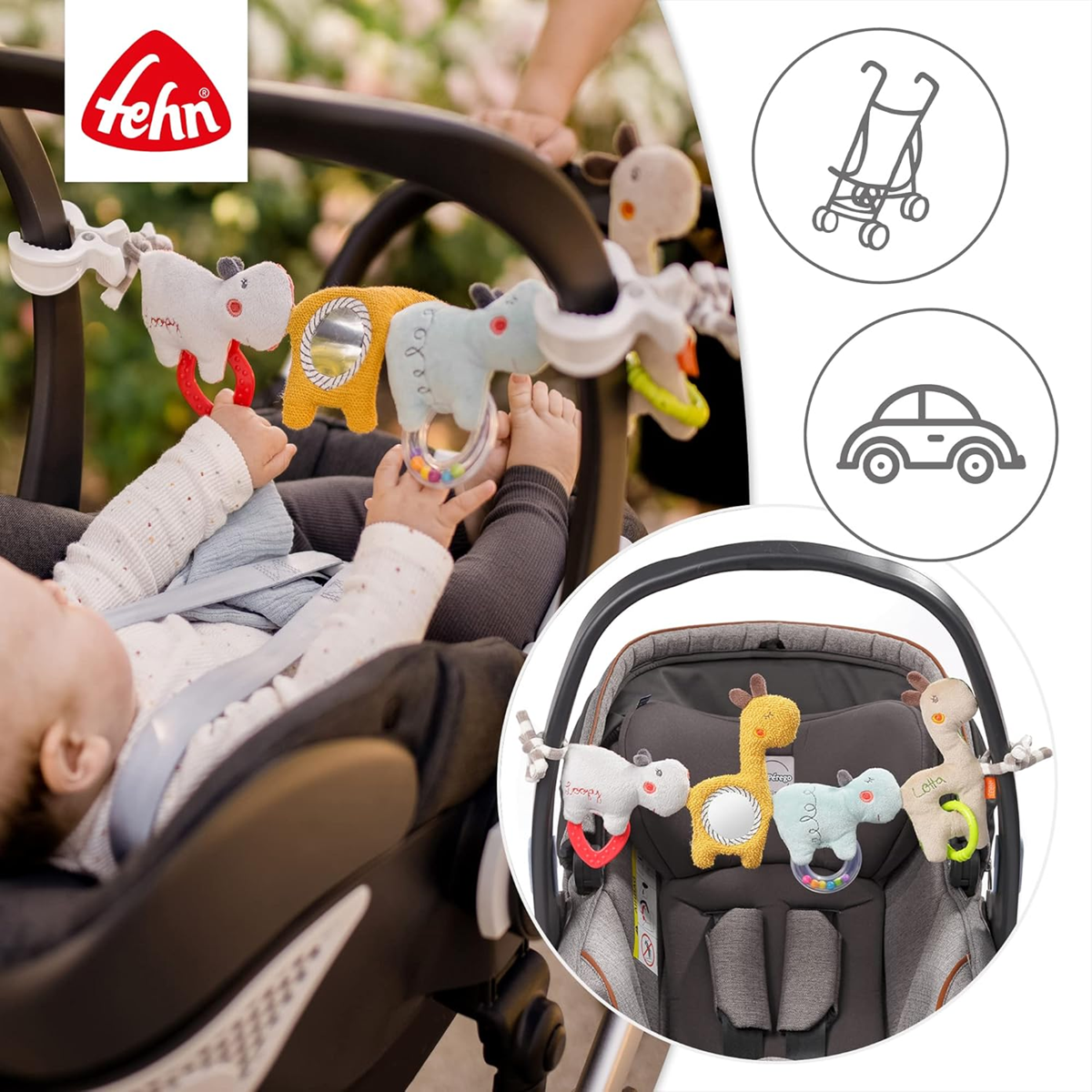FEHN łańcuch zawieszka do wózka, łóżeczka, fotelika LOOPY & LOTTA 55 cm – zdjęcie produktu 3