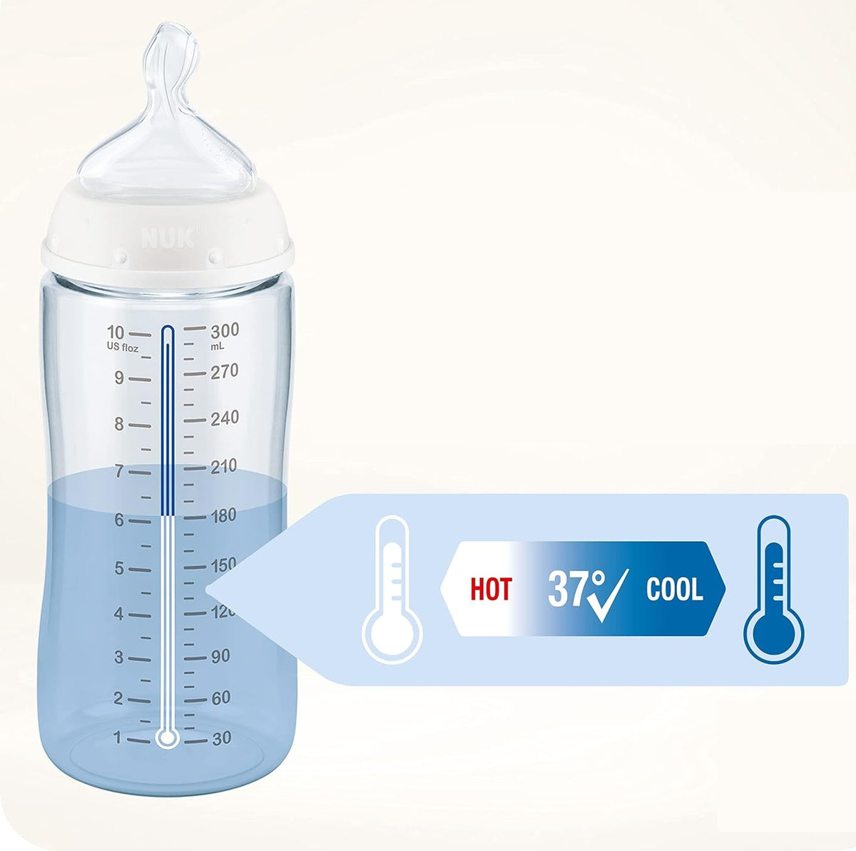 NUK First Choice+ biberon 300 ml tettarella M flusso medio 0-6 m CUORI