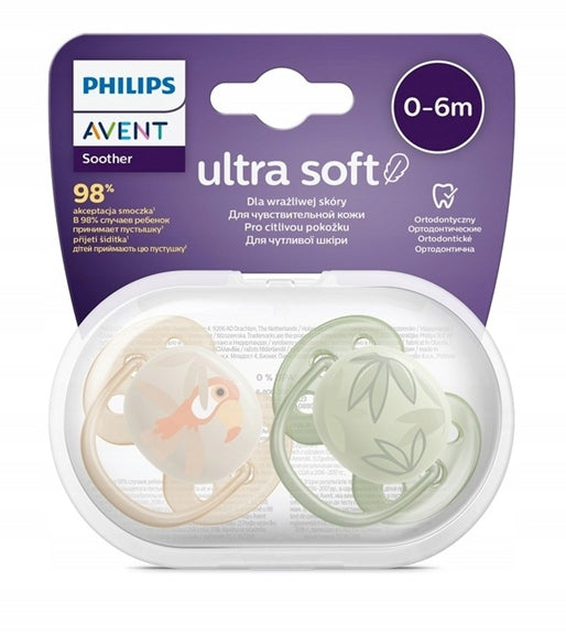 PHILIPS AVENT Ultra Soft Forest Friends smoczki x 2 0-6msc