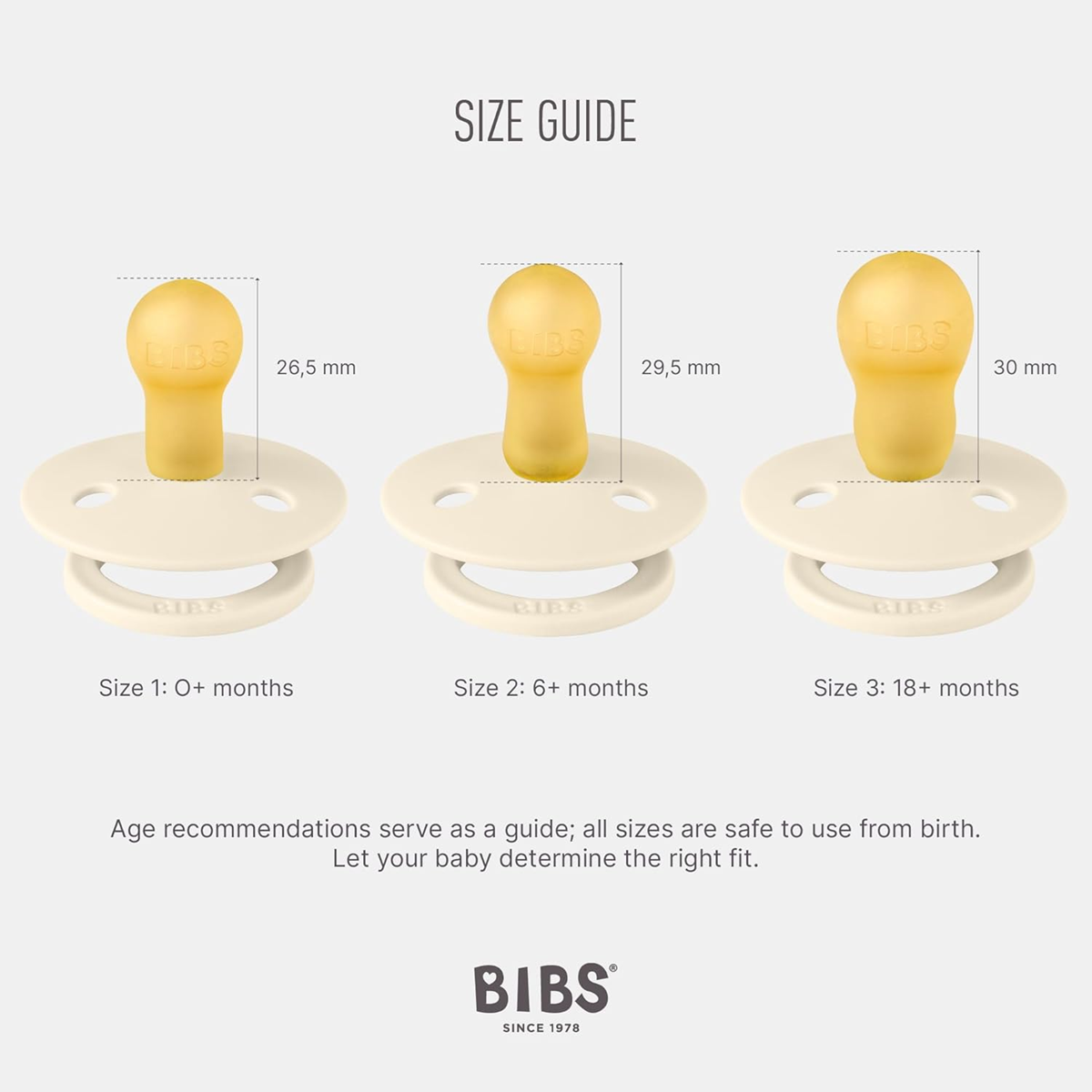 BIBS COLOUR Beruhigungsschnuller 2er-Pack Naturkautschuk 0–6 Monate – Produktbild 2
