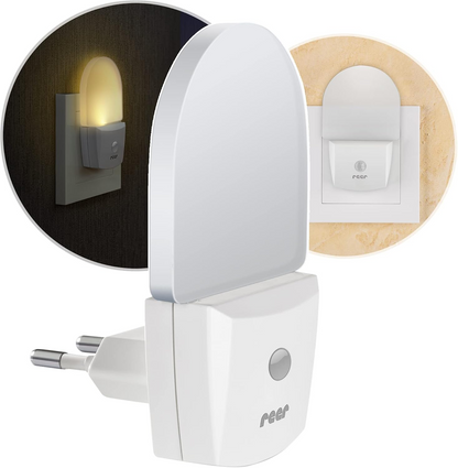 REER NightGuide lampka nocna LED do gniazdka, czujnik ciemności 6 x 9,5 cm – biały szerokość 6 cm, długość 9,5 cm zasilanie…