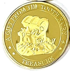 BRADOC Zúbková víla pozlátená kovová minca pod vankúš 4 cm POKLAD