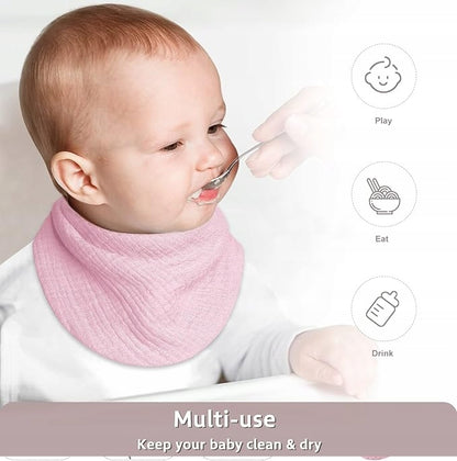 LULU MOON bavete bandană din muselină cu capse 0-36 luni x8