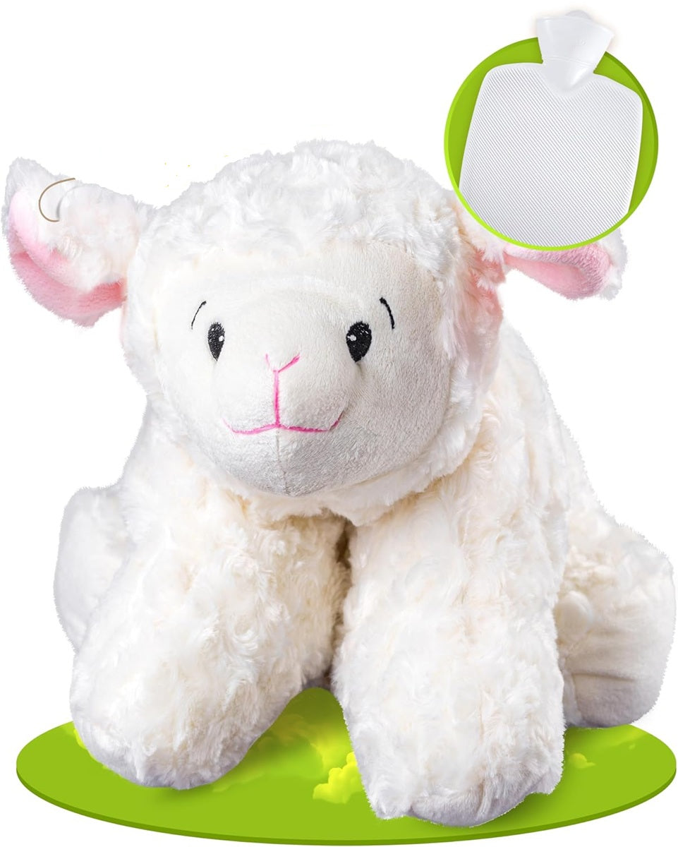 HUGO FROSCH hot water bottle and compress with rubber insert SHEEP 37 x 50 cm