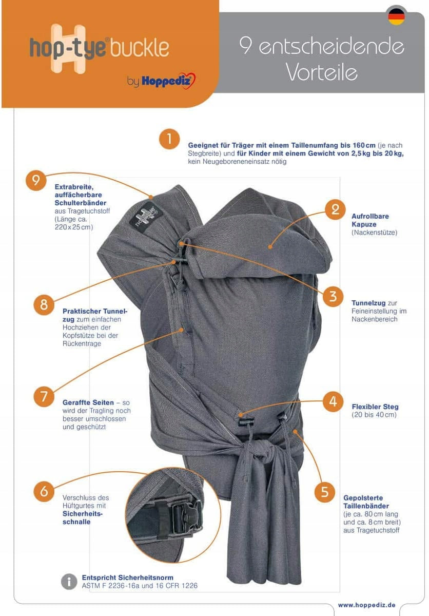 HOPPEDIZ hop-tye nosidełko ergonomiczne 0-30 msc – zdjęcie produktu 6