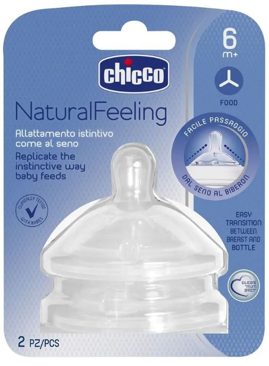 CHICCO tetină pentru biberon NaturalFeeling 6m+