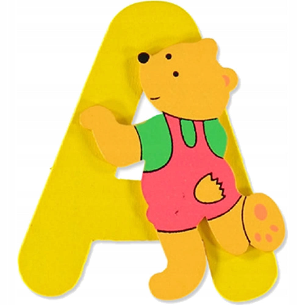 BIECO litere din lemn alfabet cu URȘULEȚI