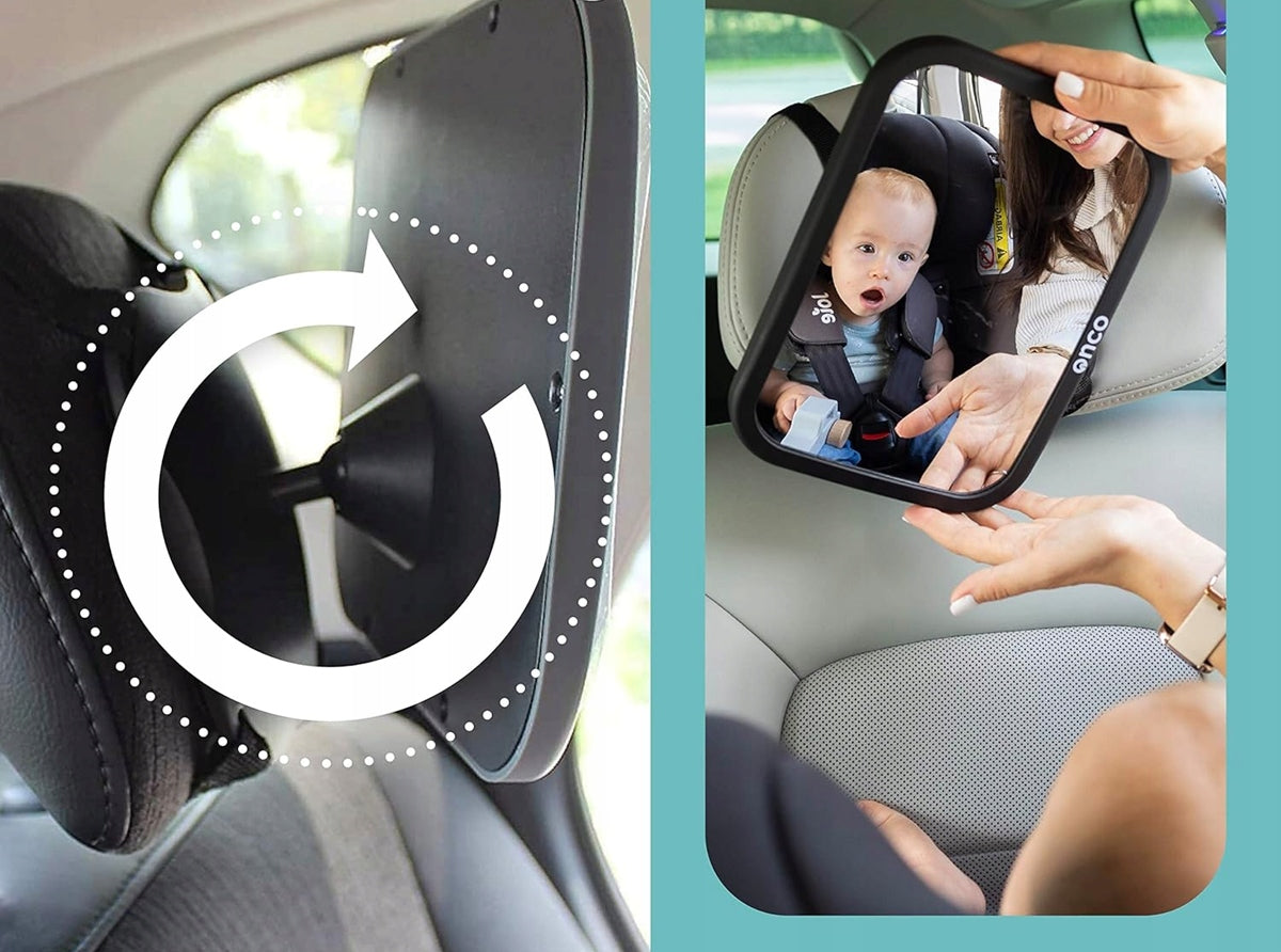 ONCO espejo retrovisor para coche para observar al bebé 17,5 x 24,5 cm