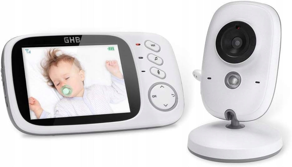 GHB VB603 cyfrowa niania elektroniczna 3,2" LCD z monitorem, kamerą, trybem VOX i dwukierunkową komunikacją