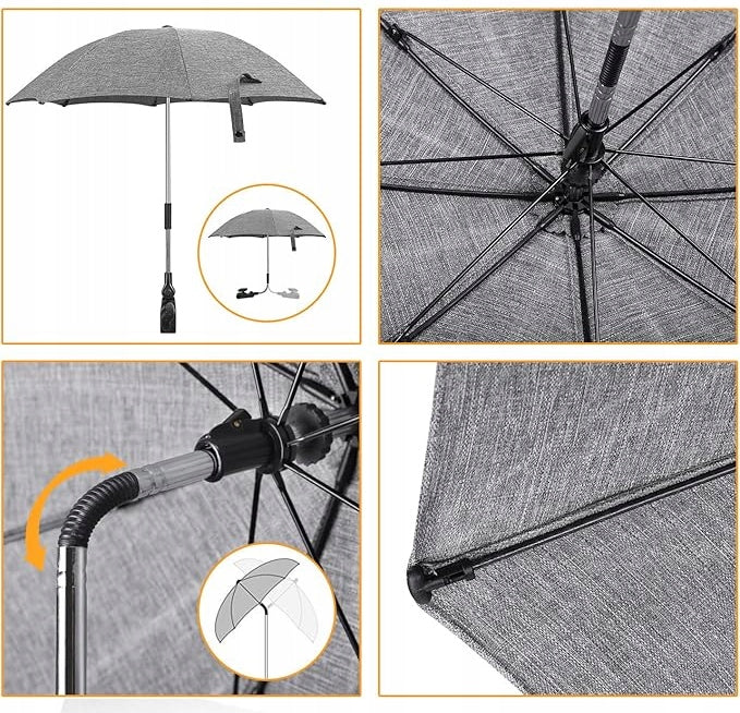 Paraguas protector para cochecito diámetro 73 cm impermeable y protección UV