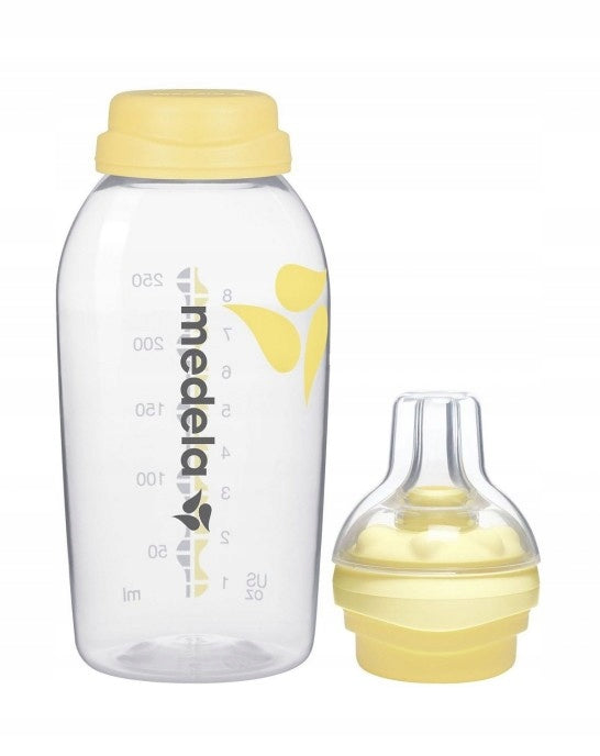 MEDELA butelka 250 ml + smoczek CALMA, żółty zestaw dla niemowląt, bez BPA, 0+