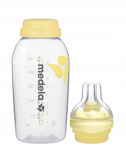 MEDELA butelka 250 ml + smoczek CALMA, żółty zestaw dla niemowląt, bez BPA, 0+