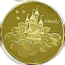 BRADOC Gouden metalen tandenfee munt voor onder het kussen 4 cm KASTEEL