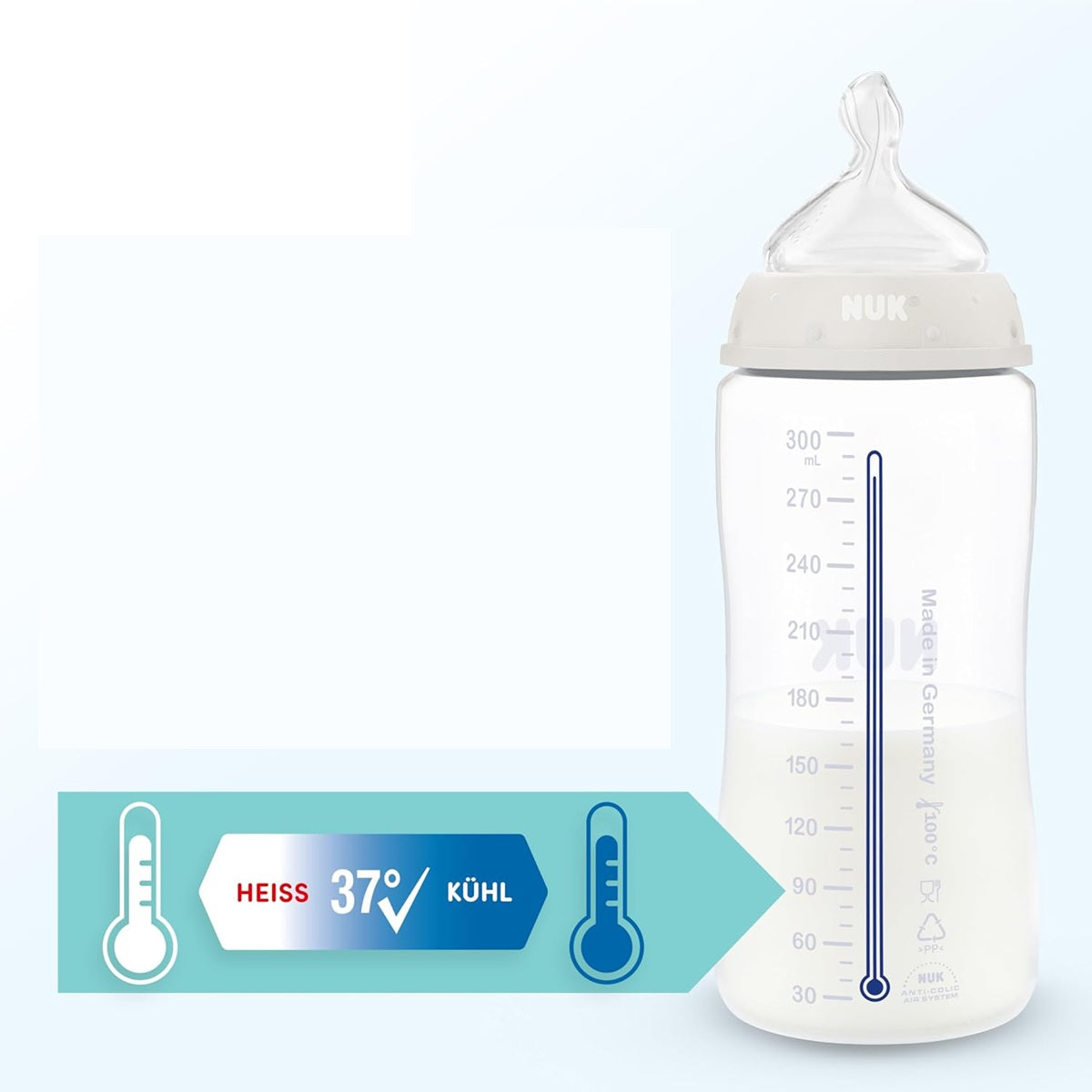NUK First Choice zestaw 4x butelka 150/300 ml smoczki S/M 0-3m+ WIELORYB – zdjęcie produktu 4