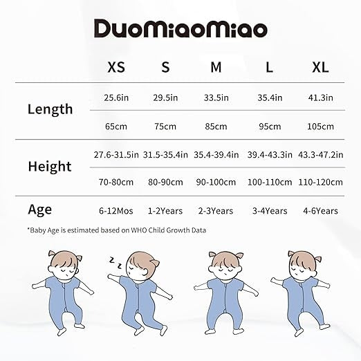 DUOMIAOMIAO saco de dormir de invierno 2,5 TOG S 80-90 cm para bebés