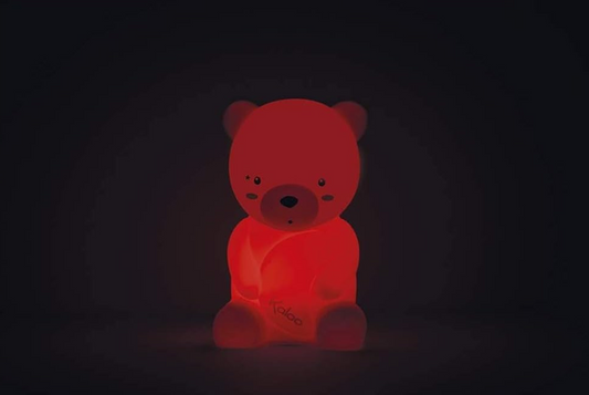 KALOO silikonová noční LED lampička 3 barvy 18 cm MEDVĚD