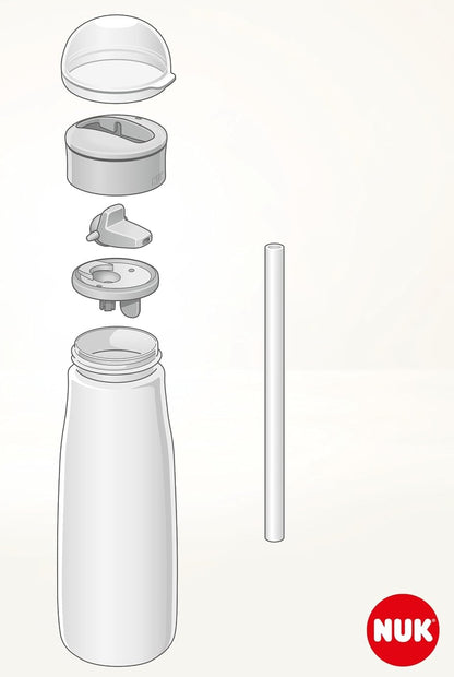 NUK Mini-Me Flip stalowa butelka ze słomką i ustnikiem 500 ml 12 m+ – zdjęcie produktu 4