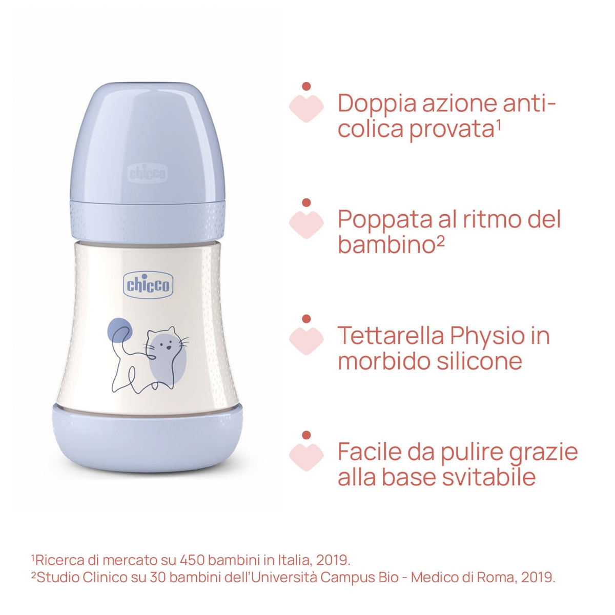 Chicco Perfect5 biberon 150 ml flusso lento blu 0m