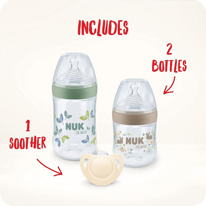NUK for Nature sada 2 x láhev + dudlík kontrola teploty