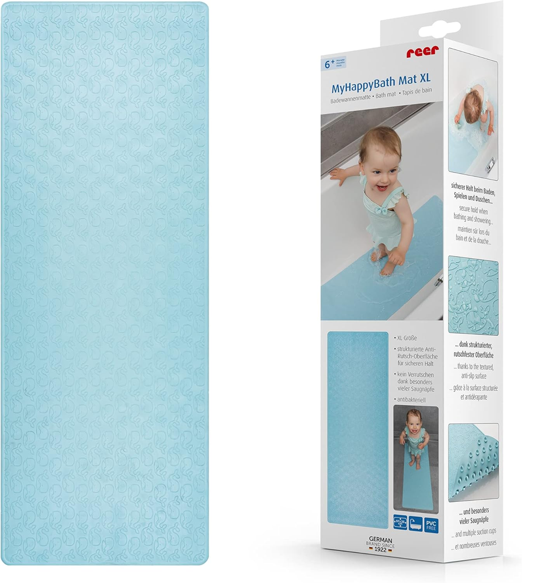 REER MyHappyBath XXL protiskluzová podložka do vany a sprchy 36x97 cm